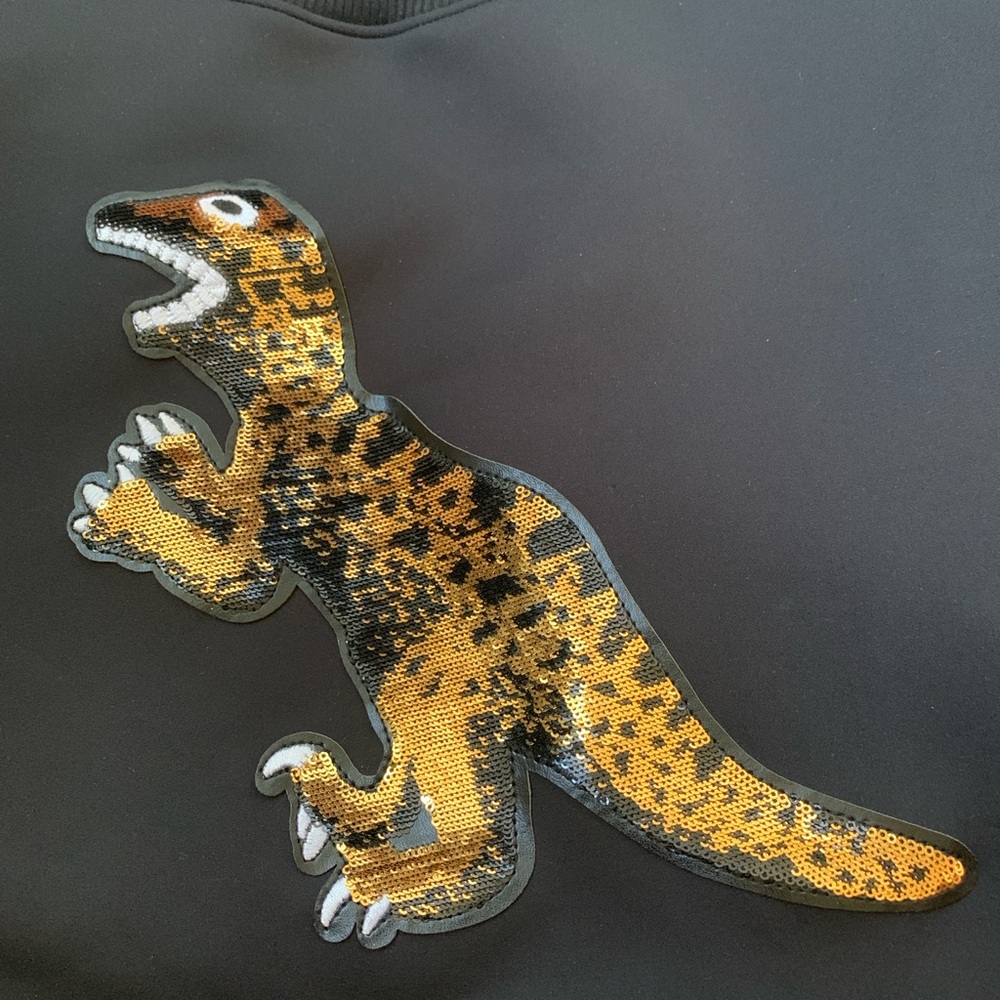 Noli Sequin Dinosaur Patch in Gold and Black [New Without Tags] Medium